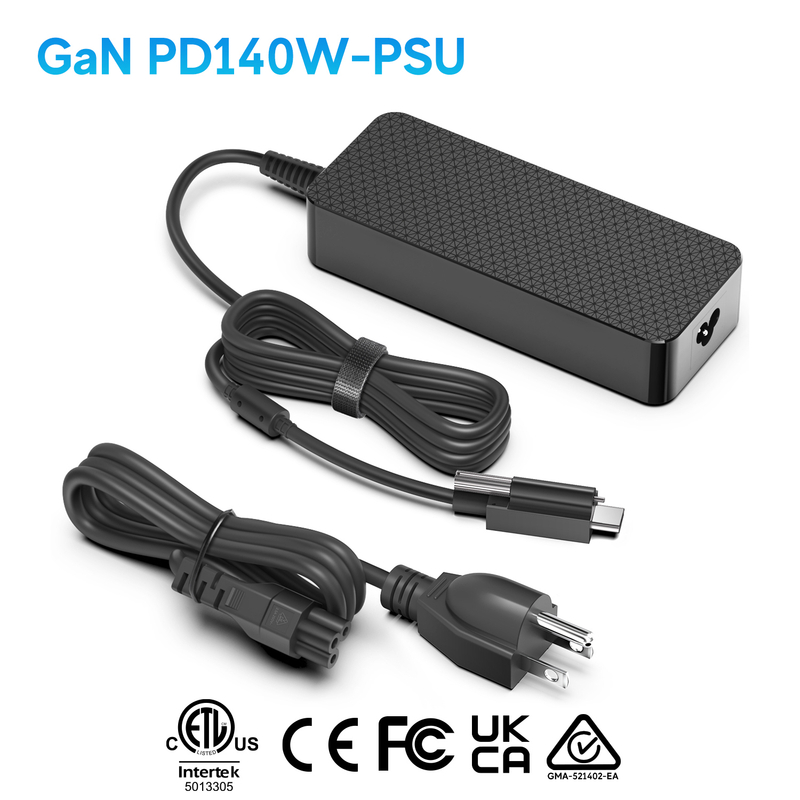 GaN 140 W USB-C-Netzteil mit Schraubverschluss