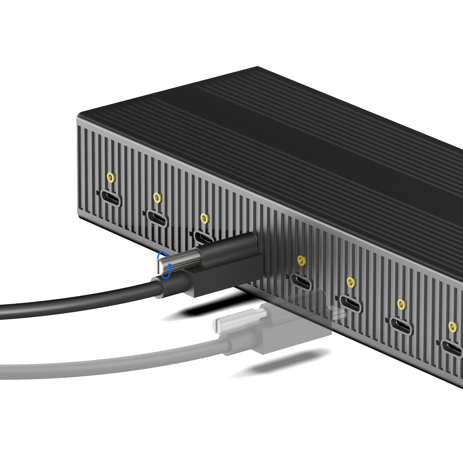 Portabel USB-C LadeHub mit 8 Anschlüssen