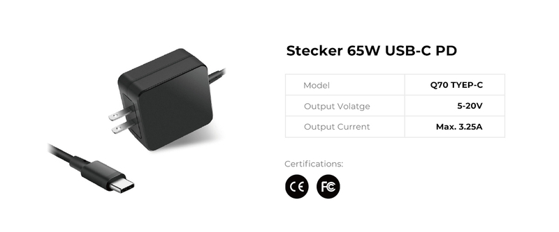 Stecker 65W USB C PD Netzteile 