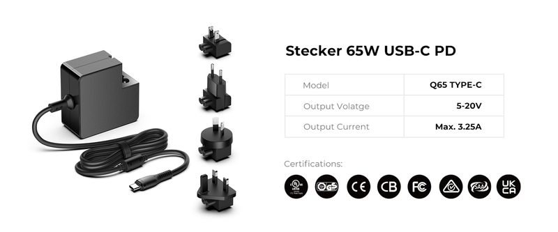 Stecker 65W USB C PD Netzteile