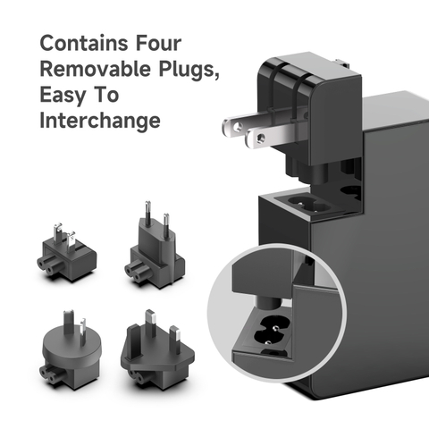 Universeller 100W Netzadapter mit integriertem USB C Kabel