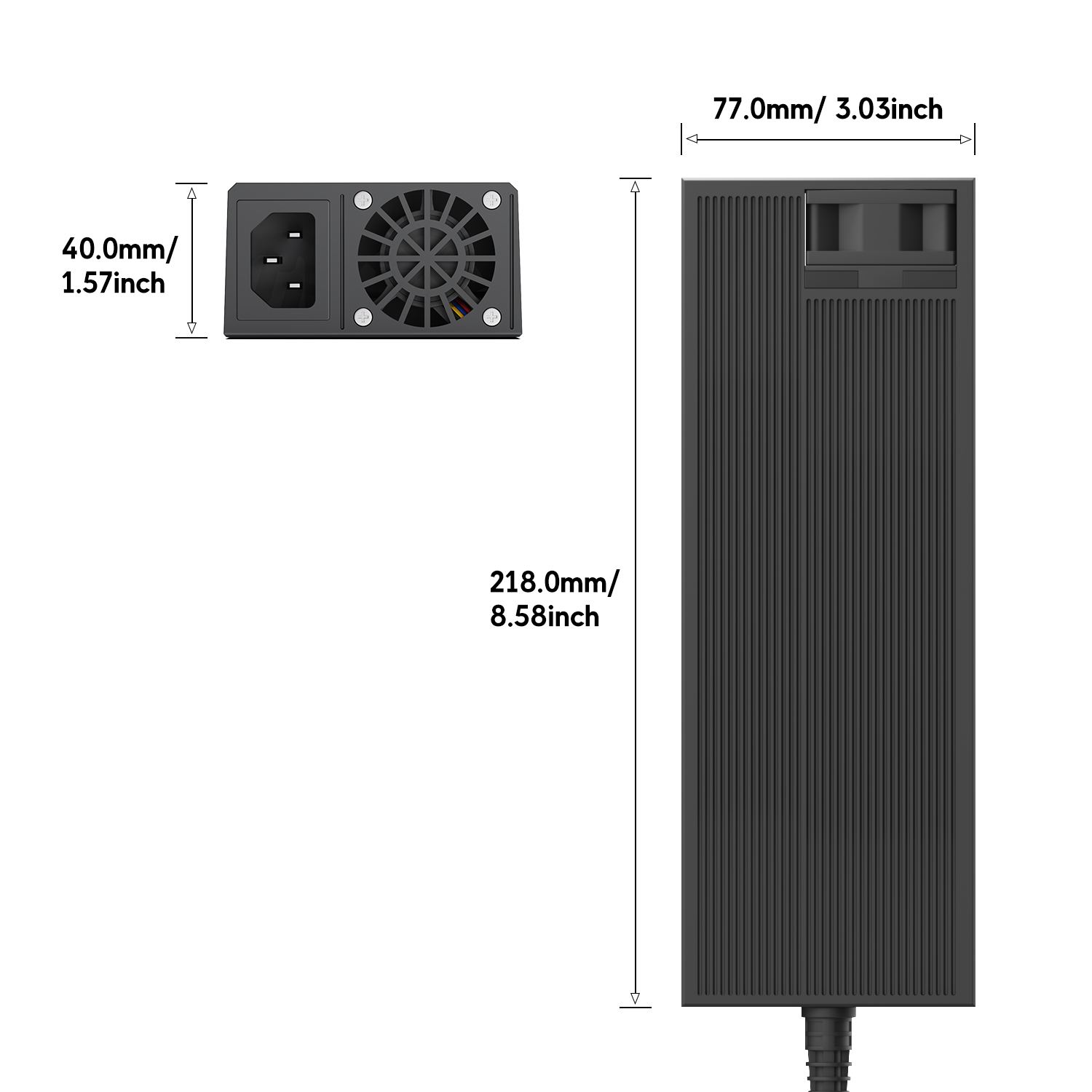 GaN 20V28A 560W AC-DC-Netzteil mit Lüfter