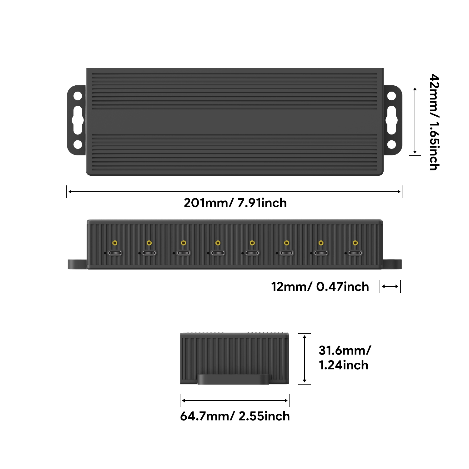 USB-C-Lade-Hub mit 8 Anschlüssen